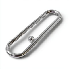 Stainless steel safety grab bar for bathroom assistance and support isolated on white background