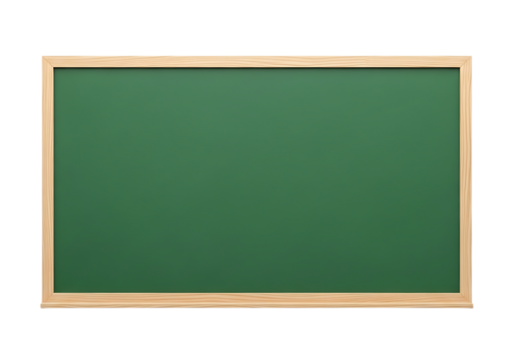 A green chalkboard with a wooden frame