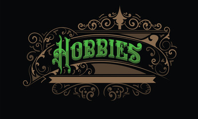 HOBBIES lettering custom style design