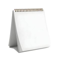 Blank desktop calendar and notebook isolated on a clean white background