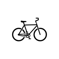 Obraz premium Iconic Black Bicycle Silhouette Vector Illustration Simple Minimalist Design Classic Transportation Symbol