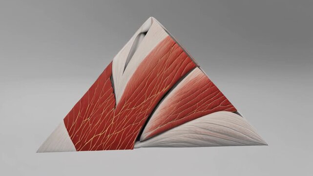 3D Pyramidalis Muscle Model Animation with Anatomical Detail