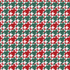 Christmas Houndstooth geometric seamless tile pattern. Beautiful surface backdrop for cards, textile, wallpaper, and gift wrapping paper. Vector illustration. 