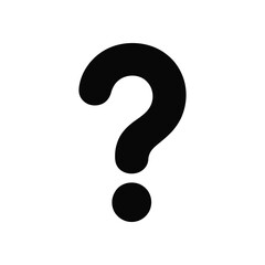 Question mark icon vector, black shape, isolated on a white background