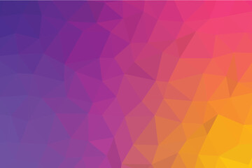 Vibrant low poly gradient background blending purple, pink, and yellow tones. Modern abstract design perfect for digital projects and creative branding. Ideal for wallpapers, templates, and graphic la