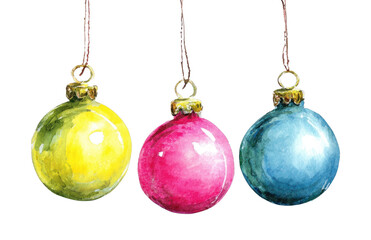 PNG Colorful festive holiday ornaments