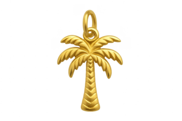 Golden palm tree charm representing tropical summer vacation