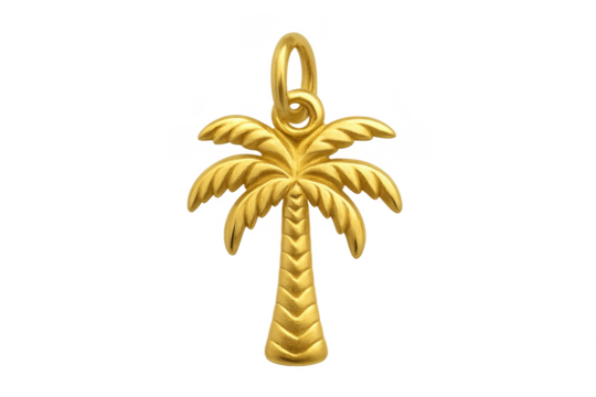 Golden palm tree charm representing tropical summer vacation