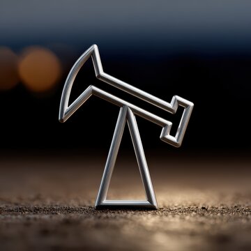 modern oil pump icon, texas oil pump jack depicted with a minimalistic, modern, monochromatic, high-definition design and no textual elements