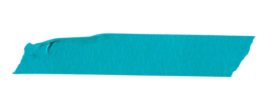 Ripped torn paper adhesive blue masking tape on transparent background - Powered by Adobe