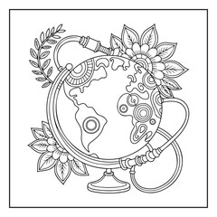 Steampunk Flower Mandala Coloring Book 
