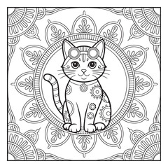 Steampunk Flower Mandala Coloring Book 