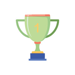 Green trophy with number 1