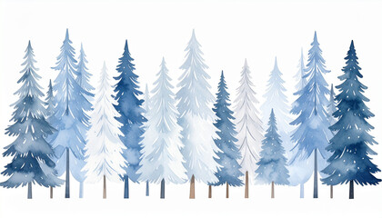 christmas trees in snow