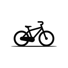 Fototapeta premium Simple black bicycle icon illustration on white background for logo design