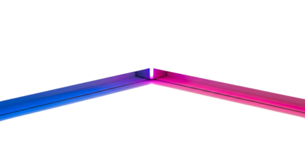 Minimalist corner with neon lights isolated on white background, modern design