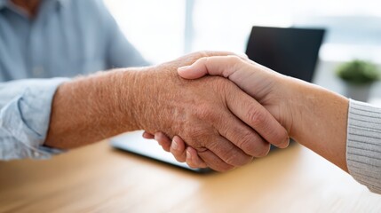 Obraz premium Emotional connection between elderly mother and adult son in close-up