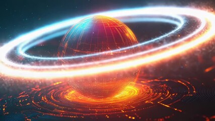 Digital globe transmitting data through global network connections - Powered by Adobe