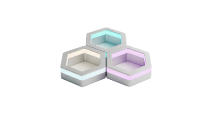 Modern hexagon shaped modular lighting system isolated on white background