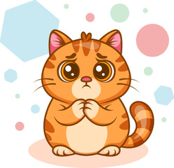 Cute Pleading Cat with Big Eyes