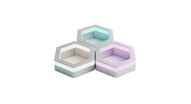 Modern hexagon shaped modular lighting system isolated on white background