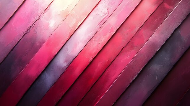Abstract pink planks texture background with colorful diagonal wooden strips and visible wood grain - Powered by Adobe