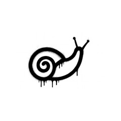 Unique snail graffiti art with dripping paint effect, great for edgy designs or urban art projects, expressing slow but steady progress