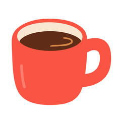 Coffee Cup in Cute Flat Illustration for Café Drink Icons