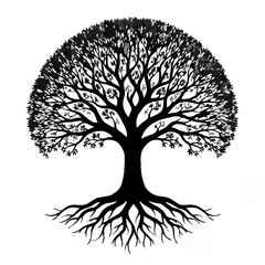 Naklejka premium Tree of life with roots illustration