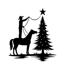 Cowboy Christmas Tree Silhouette
