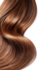 Fototapeta premium Single lock of healthy shiny hair on white background.