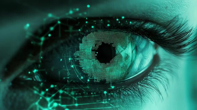 Human eye connecting with digital circuit technology