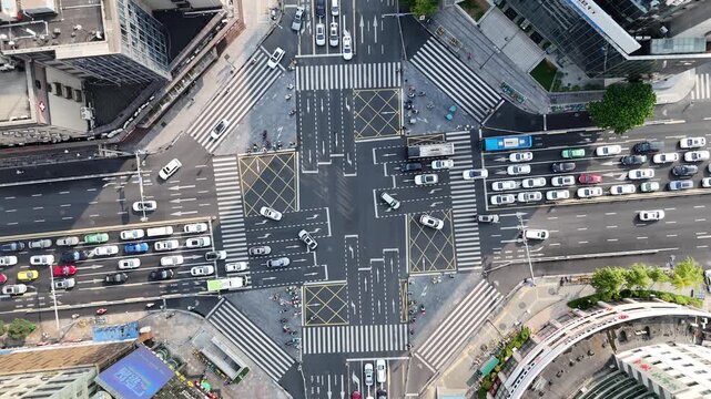 Chengdu Aerial Photograph - Busy Urban Intersection and Ring Road Traffic