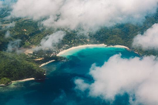 Aerial view of islands in the sea