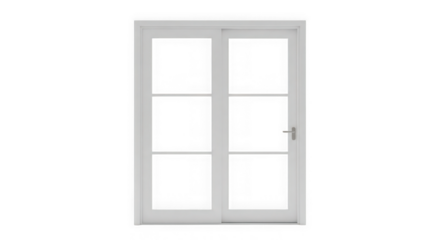White door with glass, front view