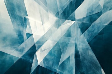 Modern abstract teal and white geometric background with intersecting planes for creative design