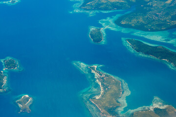 Aerial view of islands in the sea