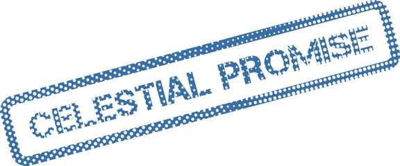 Professional blue dotted stamp impression displaying the meaningful words Celestial Promise for important documents