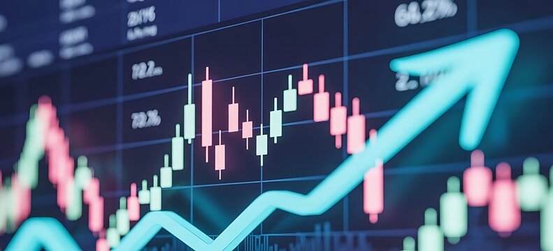 stock market graph on the screen - Powered by Adobe