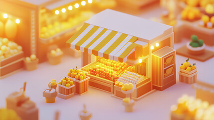 modern market with a minimalist concept