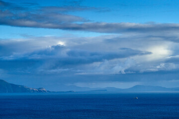 Landscape beautiful summer panorama wide horizon look viewpoint shore open sea beach cloud clean and blue sky background calm nature ocean wave water nobody travel at thailand chonburi sun day time