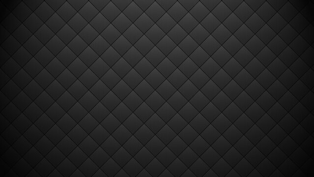 Dark gray quilted texture background with diamond pattern and subtle vignette effect,  Wall Panel Pattern Background  vector background