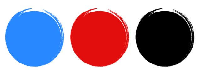 Abstract blue and red circles on black background