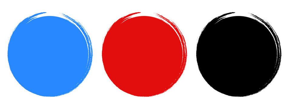 Abstract blue and red circles on black background - Powered by Adobe