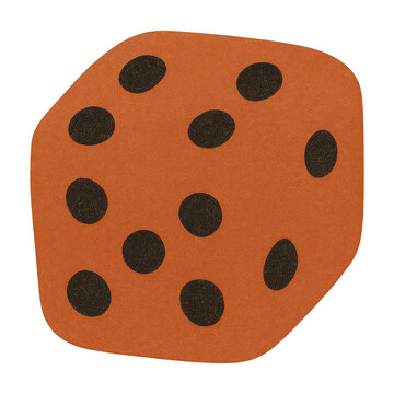PNG Abstract orange dice illustration.