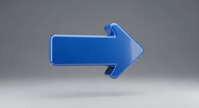 Blue Arrow Sign Pointing Right on Gray Background - Powered by Adobe