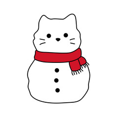 Christmas Cat Snowman