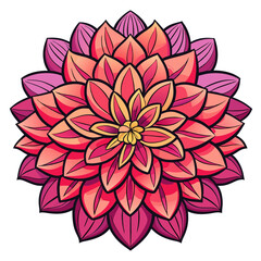 Download beautiful floral mandala art vector illustration for coloring page and design projects