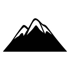 Black mountain range silhouette vector graphic for outdoor adventure and nature landscape design