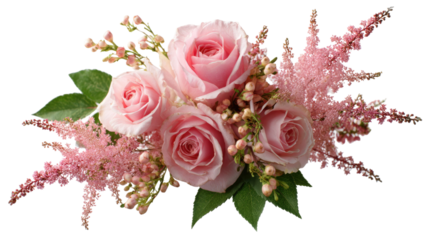 pink roses on white background
